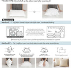 MIULEE 24x24 Euro Pillow Inserts, Set of 2 Down Feather Throw Pillows for Couch Sofa Bed, Decorative Fluffy Throw Pillow Inserts Cotton Fabric,White