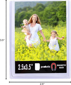 Sooyee Magnetic Picture Frame,Magnetic Frame 2.5X3.5,Photo Magnets for Refrigerator,White,15 Pack