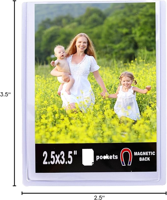 Sooyee Magnetic Picture Frame,Magnetic Frame 2.5X3.5,Photo Magnets for Refrigerator,White,15 Pack