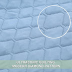 Exclusivo Mezcla Reversible Twin Quilt Bedding Set with Pillow Sham, Lightweight Quilts Twin Size, Soft Bedspreads Bed Coverlets for All Seasons - (Sky Blue, 68"x88")
