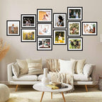 12 Packs 10x12 Picture Frames, Display 8x10 with Mat or 10x12 Without Mat, Gallery Wall Frame Set, 10 by 12 Frames Bulk Set of 12 Collage Wall Decor Photo Frames Set for Wall and Tabletop, Black