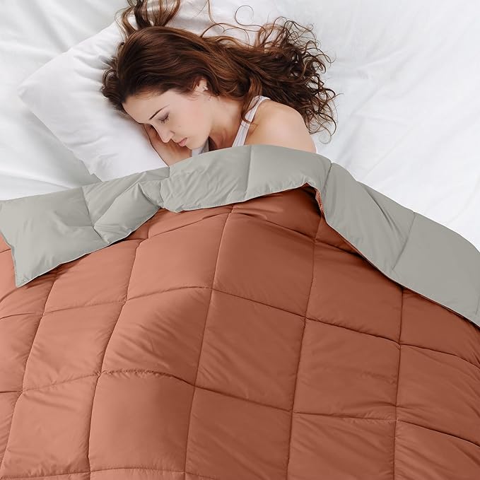 Modern Threads Down Alternative Reversible Comforter Orange Rust/Beige Queen