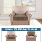 H.VERSAILTEX Velvet Stretch Couch Cushion Cover Plush Cushion Slipcover for Chair Cushion Furniture Protector Seat Cushion Sofa Cover (1 Piece Armchair Cushion Covers, Mocha)