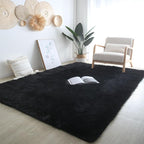 CAIYUECS Shag Area Rug,Indoor Ultra Soft Plush Rugs for Bedroom Living Room, Non-Skid Modern Nursery Faux Fur Rugs for Kids Room Home Decor (8x10 Feet, Black)