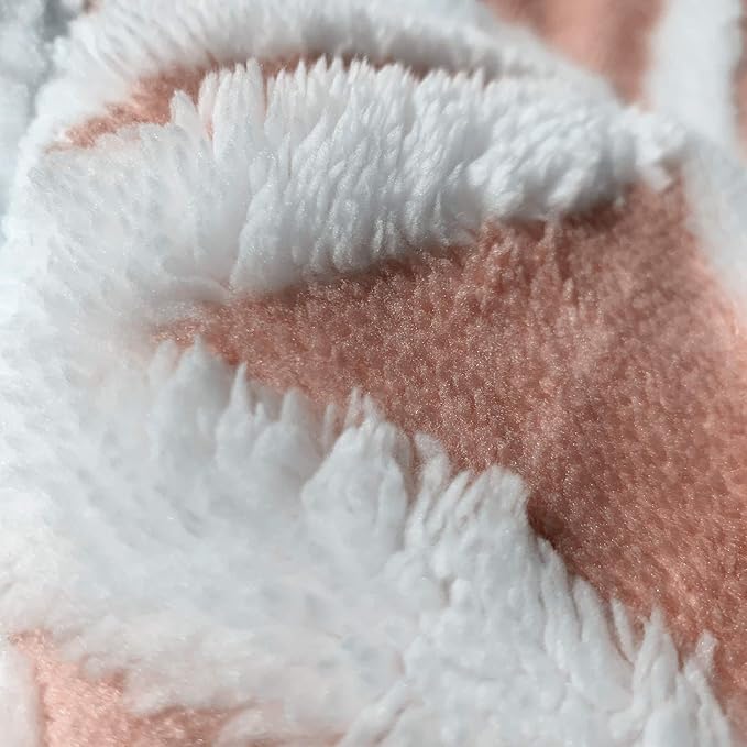UKELER Luxury Soft Sherpa Throw Blanket Comfort Fuzzy Soft Sherpa Fleece Blanket for Bed/Couch/Sofa/Office/Camping, 60'' x 50'', Pink