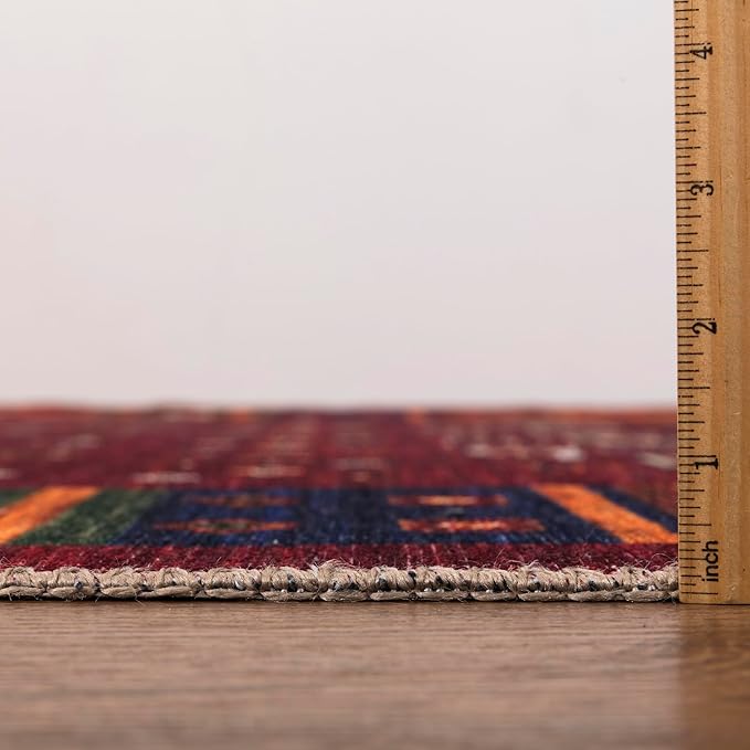 Keen Home Design 2x12 Rug - Machine Washable Runner Rug with Non-Slip Backing, Ideal for Hallway, Entryway, Kitchen, Laundry Room - Vintage, Easy Clean, Durable, Low Pile - (2'6" x 12')