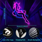 Lady Neon Sign, JGHTURIE Neon Signs for Wall Decor Pink Light Up Sign Preppy Girls Room Bar Led Signs for Man Cave Party Art Decor Gift USB Powered