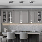 Modern Pendant Light Kitchen Fixture Dimmable LED Chrome Mini Pendant Lighting fo Kitchen Island Bedroom Bedside Table Small Pendant Lights (2-Pack)