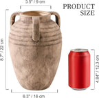 Ceramic Flower Vase Home Decor - 8.7" Farmhouse Flower Vases Rustic Vintage Aesthetic Modern for Table Living Room Kitchen Bedroom Decoration House Desk Decorative Accessories Gift (Retro)