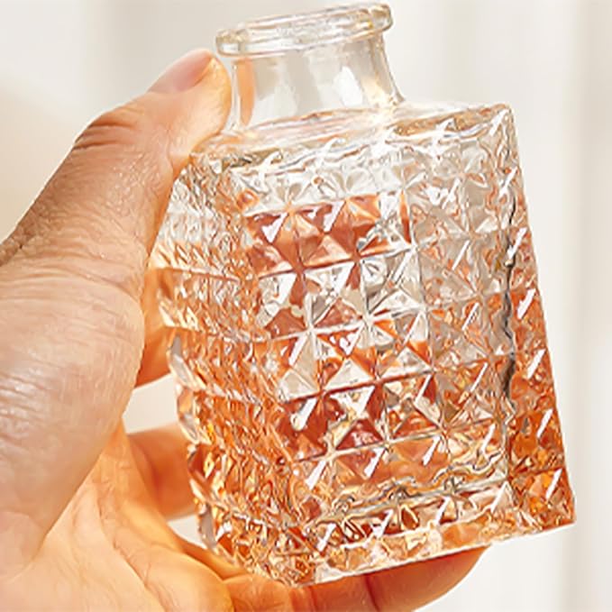 Amber Glass Bud Vase Set,20Pcs Small Glass Vase for Flowers, Clear Bud Set in Bulk,Mini Single Vintage Design for Centerpiece Rustic Wedding Decorations Home Table Flower Décor