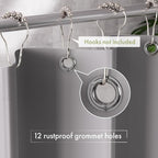 AmazerBath Shower Curtain Liner, 72x78 Grey Shower Curtain Liner, Cute Plastic Shower Curtain Liners, Lightweight Waterproof PEVA Gray Shower Curtains for Bathroom with Magnets and 12 Grommet Holes