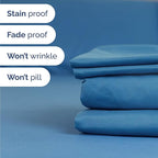 Twin Sheets Set 4 Piece - Includes 2 Pillowcases - Bed Sheets Twin Size - Soft Hotel Luxury Bedding - Cooling, Comfy, Cozy & Breathable - 1 Flat & 1 Fitted & 2 Pillowcases w/ Deep Pockets - Denim Blue