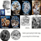 Remorelt Wolf Eagle Bear Dream Catcher Bedroom Wall Decor, Christmas Home Decoration, Room Accessory, White Moon Feather Decoration - Unique Home Craft Wall Pendant (DC06 Frame Set 2)