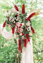 6PCS Delphinium Artificial Flowers 29.5" Realistic Red Silk Flowers Faux Snapdragon Flowers Long Stem Fake Hyacinth for Tall Vase Wedding Home Garden Decor (Red)