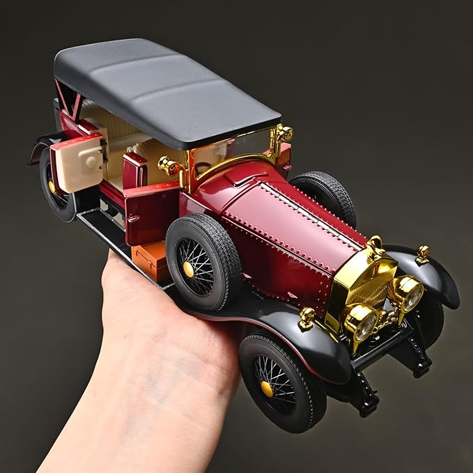 Model Car Kits Adults and Boys 1/24 Diecast Cars Phantom Generation Vintage Car Collectibles,Die Cast Metal Pull Back Cars with Lights and Sounds,Toy Cars for Boys Age 3-12（Red）