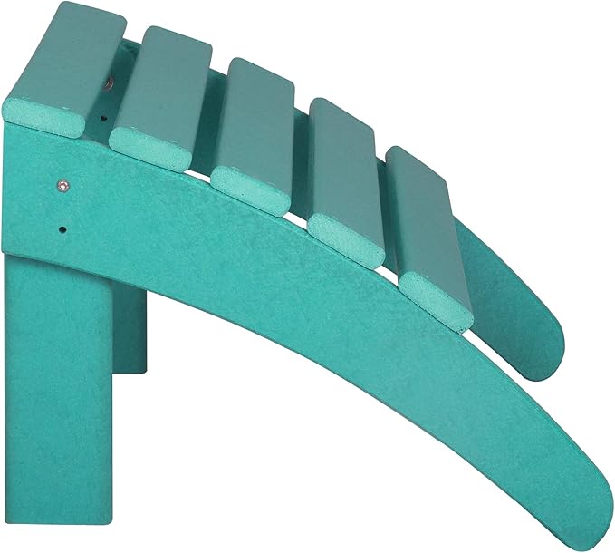 WestinTrends Outdoor Ottoman, Patio Adirondack Ottoman Foot Rest, All Weather Poly Lumber Folding Foot Stool for Adirondack Chair, Widely Used for Outside Porch Pool Lawn Backyard, Turquoise