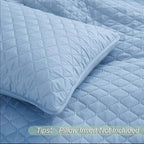Exclusivo Mezcla Reversible Full Queen Quilt Bedding Set with Pillow Shams, Lightweight Quilts Queen Size, Soft Bedspreads Bed Coverlets for All Seasons - (Sky Blue, 90"x96")