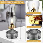 Tuanse 2 Pcs Oil Lamps for Indoor Use Vintage Hurricane Emergency Glass Oil Lamps Large Lantern Classic Decorative Oil Lamp for Home Tabletop Emergency Lighting Supplies(Gray)