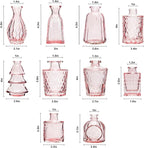 RUCKAE Pink Flower Vase in Bulk 22 Glass Bud Vases Vintage Small Vases for Centerpiece Table Wedding Decorations Home Decor Party (Pink)