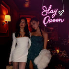 Slay Queen Neon Sign, Neon Signs for Wall Decor Neon LED Signs Room Neon Light Up Signs Home Decor for Bedroom Club Party Bar Shop USB Operated