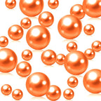 Orange Vase Filler | 150PCS Pearls Bead for Centerpieces Vases | 8/14/20 mm No Hole Beads, Fake Pearls for Wedding Birthday Theme Party Table Centerpieces Decor