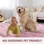 4x6 Ft Pink Rugs for Bedroom Girls, Shag Fluffy Area Rug for Living Room, Ultra Soft Furry Rug Indoor Carpet for Kids Room Nursery Home Decor