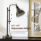 VONLUCE Rustic Desk Lamp Black Adjustable, Industrial Style Metal Task Lamp (25"-29"), Vintage Work Lamp, Farmhouse Reading Lamp in Aged Bronze Finish, ETL Certificate
