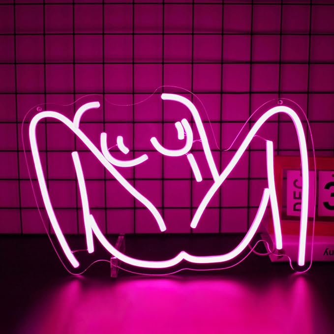 Lady Neon Sign, Neon Signs for Wall Decor Neon Pink Ladies Body LED Signs Room Neon Light Up Signs Home Decor for Bedroom Club Party Bar Shop USB Operated