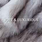 Fluffy Faux Fur Throw Blanket – Super Soft Warm Thick Plush Blanket for Bed, Couch & Office, Cozy Fuzzy Throw with Flannel Backing,108"x90", White