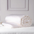 CUDDLE DREAMS Silk Filled Comforter for All Season, Detachable Tencel Duvet Cover for Easy Care, Naturally Breathable (White, Queen)