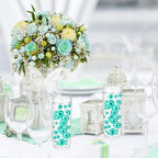 200PCS Lake Green Faux Pearls Beads for Centerpiece Vases, Vase Filler Faux Pearls, No Holes Filler Beads for Party Anniversary Birthday Wedding Table Decor, 10/14/20/30mm