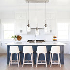 3-Light Farmhouse Chandelier Light Fixture Brushed Nickel Clear Seeded Glass Dining Room Hanging Modern Pendant Lighting Over Table,Traditional Ceiling Lights for Kitchen Island Entryway