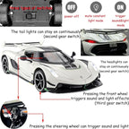 Toy Cars Model Koenigsegg Jesko 1/24 White Alloy Collectibles Die-cast Vehicles with Sound and Light