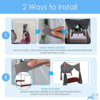 Just Relax Four Corner Post Decorative Elegant Bed Net Canopy Set, Fits Full, Queen and King Sizes, Can Be Used With or Without Four-Post Bed (Black)