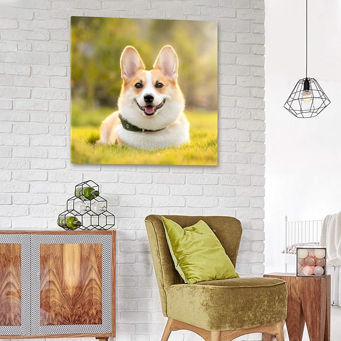 Personalized Photo to Canvas Print - Canvas Prints With Your Photos on Custom Wall Art for Bedroom, Living Room, Wedding Baby Pet Family Picture Framed Wall Art (8" W x 8" H)