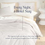 Brooklinen Luxury Percale Duvet Cover – 100% Cotton, Cool, Crisp, Extra-Long Corner Ties, Button Closure, Soft & Breathable – Machine Washable, Duvet Cover Full/Queen Bed Sizes (Pebble)