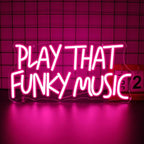 Neon Sign, Play That Funky Music Neon Signs for Wall Decor Neon Pink LED Signs Room Neon Light Up Signs Home Decor for Business Bedroom Club Party Bars Shop USB Operated