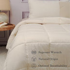 CUDDLE DREAMS Wool Comforter Duvet Insert, 100% Australian Wool Filling with Soft Noiseless Cotton Shell, Natural Warmth (Heavyweight for Winter, Queen)