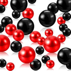 Black Red Vase Filler | 150PCS Pearls Bead for Centerpieces Vases | 8/14/20 mm No Hole Beads, Fake Pearls for Wedding Birthday Theme Party Table Centerpieces Decor