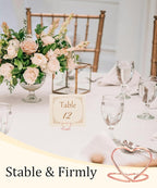 36 Pcs Heart Table Number Holders - Rust-Resistant Metal Place Card Stands for Weddings, Office & Home Decor (Rose Gold)