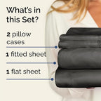Twin Sheets Set 4 Piece - Includes 2 Pillowcases - Bed Sheets Twin Size - Soft Hotel Luxury Bedding - Cooling, Comfy, Cozy & Breathable - 1 Flat & 1 Fitted & 2 Pillowcases w/ Deep Pockets - Charcoal