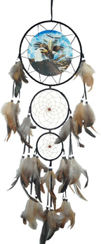 Remorelt Wolf Eagle Bear Dream Catcher Bedroom Wall Decor, Christmas Home Decoration, Room Accessory, White Moon Feather Decoration - Unique Home Craft Wall Pendant (DC12 8inch 3D Eagle)