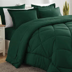 CozyLux Full Size Comforter Sets Emerald Green - 7 Pieces Bed in a Bag Full, Luxury Soft Bed Set for All Seasons, Bedding Set with Down Alternative Comforter, Sheets, Pillowcases & Shams