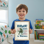 RAWR! Means I Love You In Dinosaur Art Print - 8x10 | Charming and Playful Art Print | Perfect for Kids' Rooms, Playrooms, or Nurseries | Unframed Dinosaur-themed Wall Art