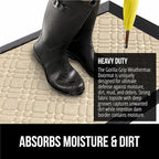 GORILLA GRIP 100% Waterproof All-Season WeatherMax Doormat, 47x35, US Designed Natural Rubber, Stain and Fade Resistant, Low Profile Indoor Outdoor Door Mats, Easy Clean Patio Mat, Modern Latte