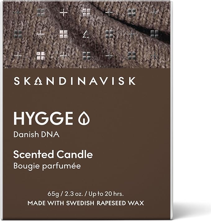 Skandinavisk Hygge 'Cosiness' Scented Candle, Special Edition, Scent Notes: Black Tea and Mint Leaves, Dried Apples and Baked Cinnamon, Vegan Formula, 2.3 oz.