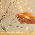 EAMBRITE Fairy Light Tree, 108 Led Light up Trees Decor Indoor, 8 Modes Fairy Light Spirit Tree for Christmas Decorations, USB& Battery Tabletop Bonsai Tree for Home Bedroom Decorations (2 PK, Sliver)