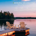 GREENVINES Adirondack-Ottoman | Set of 2 | HDPE Plastic | Outdoor Footrest | All Weather | Foot Rest | Foot Stool | Teak | for Adirondack Chair | for Patio Backyard Pool