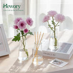 Hewory Glass Bud Vases for Centerpieces: Small Clear Modern Flower Vase Set of 6, Minimalist Cute Mini Decorative Bulk Vases for Wedding Birthday Bridal Shower Party Events Dining Room Table Decor