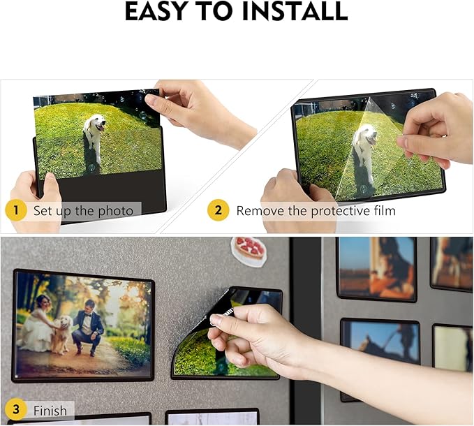 Magicfly Magnetic Photo Frame, Pack of 30, Fits 4 X 6 Inch Photos, Magnetic Picture Frame with Clear Photo Pocket for Refrigerator, Fridge, Office Cabinet, Black